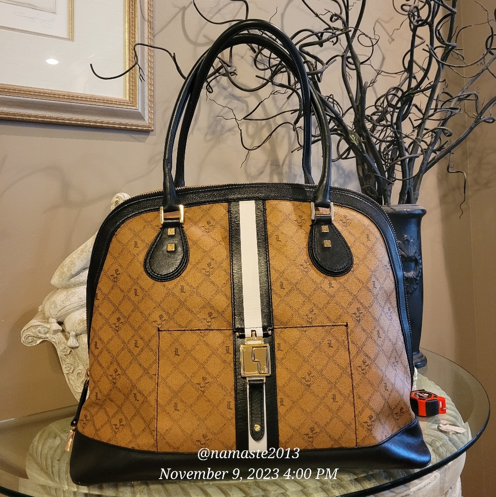 L.A.M.B. by Gwen Stefani Galloway Satchel Saddle.  Luxury Designer Handbag #624